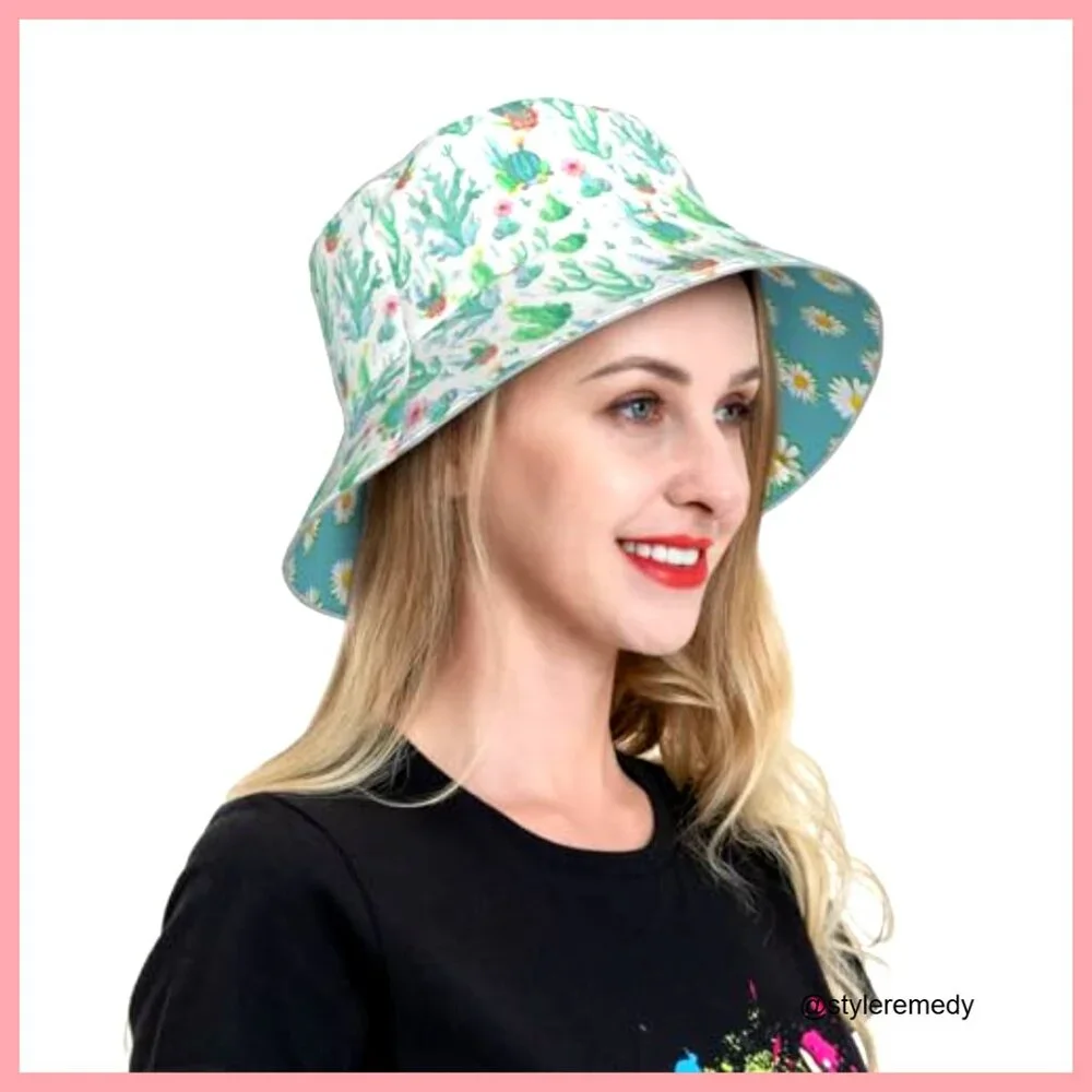 Reversible Packable Bucket Hat with UV Protection for Fishing
